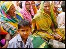 Residents attending meeting at Santrampur, Gujarat